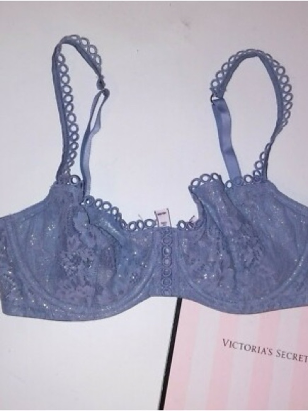 Victoria's Secret Dusty Blue Lace Underwire Bra